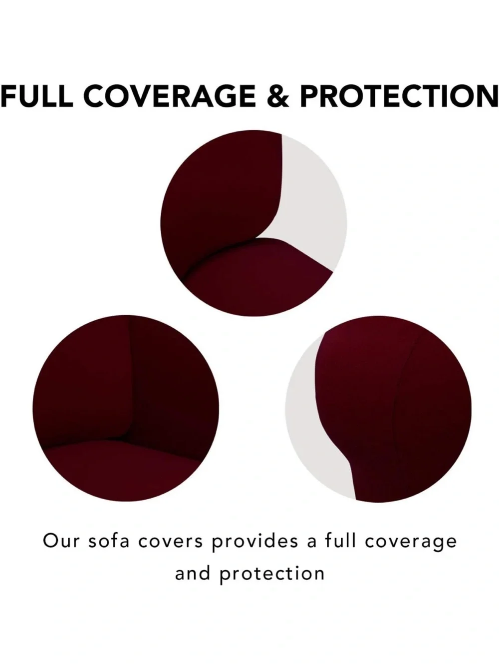 Elastic Fitted Furniture Cover in Deep Burgundy